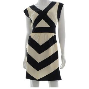 bcbgmaxazria black and white striped dress